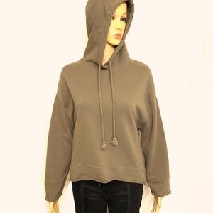 Green Cropped Hoodie